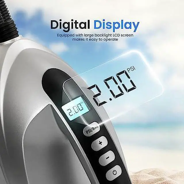 Alt view image 7 of 7 - SereneLife Inflatable Paddle Board Pump Compressor - 20PSI High Pressure SUP Inflator - 12V DC Car Connector - Electric Air Pump for Paddle Boards, Boats, Rafts, Pool Toys, Water Sports