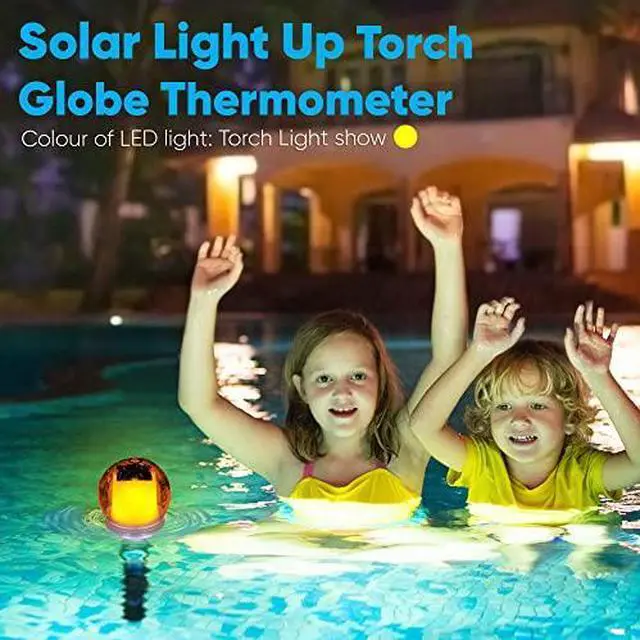 Alt view image 6 of 6 - Pyle Floating Pool Thermometer with Solar Powered LED Light  Wireless Waterproof Temperature Sensor for Hot Tub, Spa, Pond, Jacuzzi, Aquarium  Auto-Charging, Easy Read Display, Indoor Outdoor Use