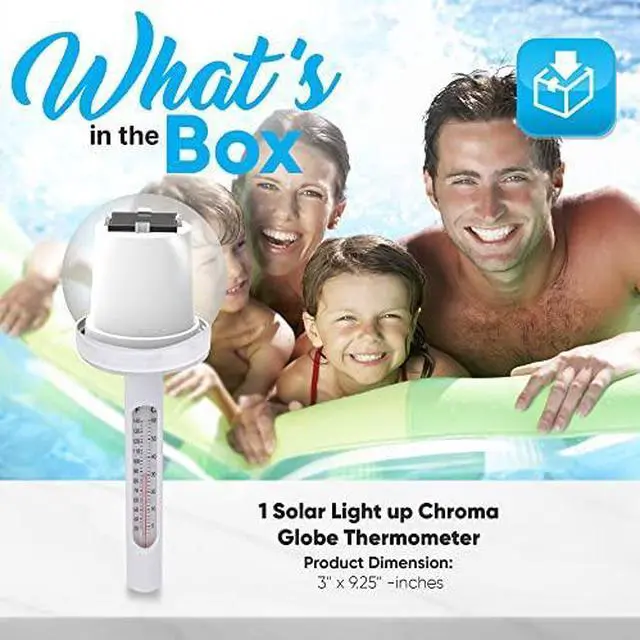 Alt view image 3 of 6 - Pyle Floating Pool Thermometer with Solar Powered LED Light  Wireless Waterproof Temperature Sensor for Hot Tub, Spa, Pond, Jacuzzi, Aquarium  Auto-Charging, Easy Read Display, Indoor Outdoor Use