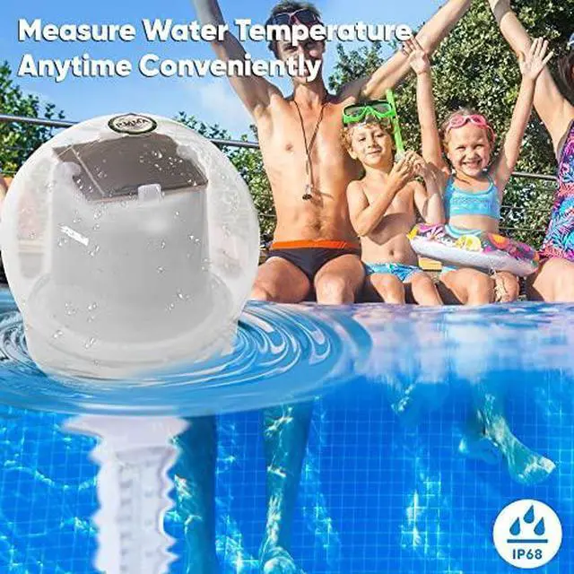Alt view image 5 of 6 - Pyle Floating Pool Thermometer with Solar Powered LED Light  Wireless Waterproof Temperature Sensor for Hot Tub, Spa, Pond, Jacuzzi, Aquarium  Auto-Charging, Easy Read Display, Indoor Outdoor Use