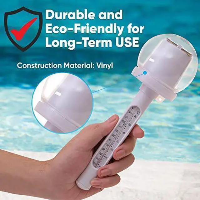 Alt view image 2 of 6 - Pyle Floating Pool Thermometer with Solar Powered LED Light  Wireless Waterproof Temperature Sensor for Hot Tub, Spa, Pond, Jacuzzi, Aquarium  Auto-Charging, Easy Read Display, Indoor Outdoor Use