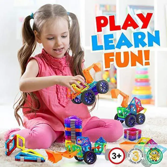 Alt view image 6 of 7 - Hurtle Magnetic Blocks Wheels Set - Compatible with Other Brands of Standard Size Magnetic Tiles, Magnetic Toys Wheels Bases for Kids/Toddlers (2 pcs.)