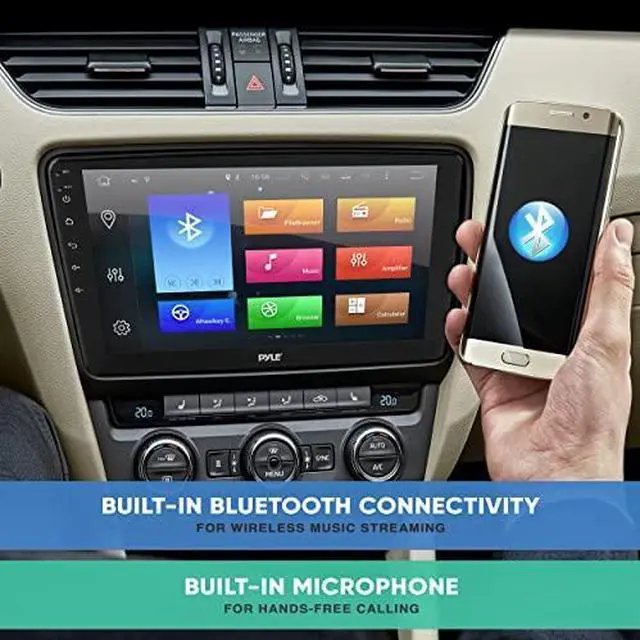 Alt view image 7 of 7 - Pyle Single DIN Car Stereo Receiver-10'' 1080P HD Touch Screen Bluetooth Car Radio Audio Receiver Multimedia Player - WiFi/GPS/AM/FM, Mirror Link for Android/iOS, Front/Rear DVR Camera, Dual USB