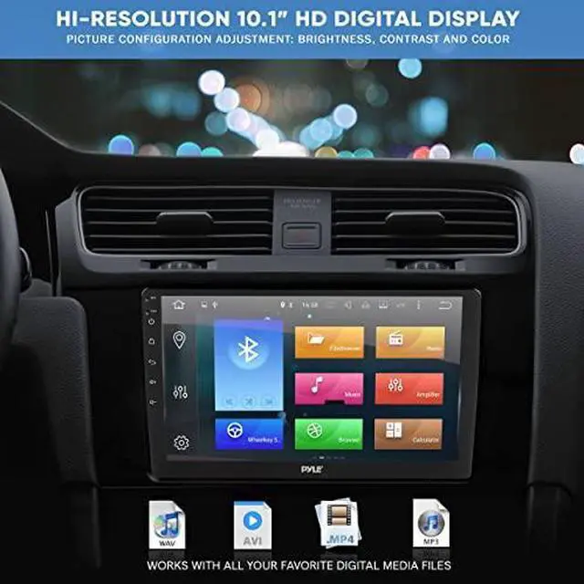 Alt view image 6 of 7 - Pyle Single DIN Car Stereo Receiver-10'' 1080P HD Touch Screen Bluetooth Car Radio Audio Receiver Multimedia Player - WiFi/GPS/AM/FM, Mirror Link for Android/iOS, Front/Rear DVR Camera, Dual USB
