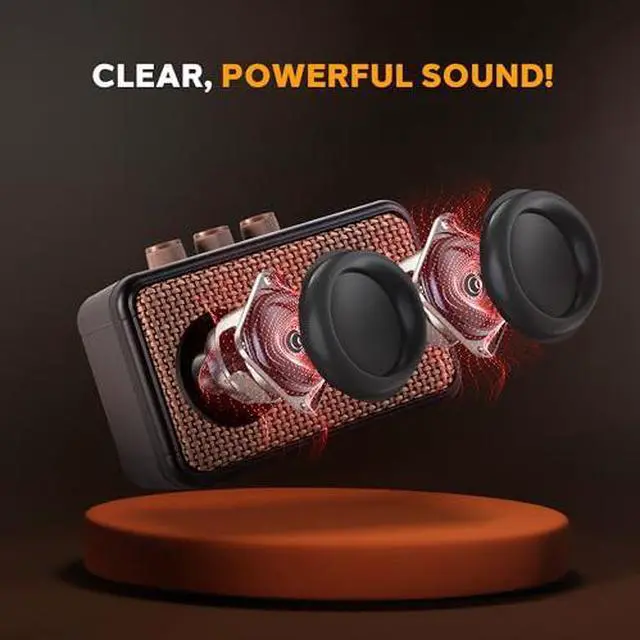 Main image of Pyle 5W Portable Mini Electric Guitar Amplifier, Battery Powered Desktop Practice Amp, Bluetooth, Full Range Speakers, Tone Controls, Lightweight, Headphone Jack, Black