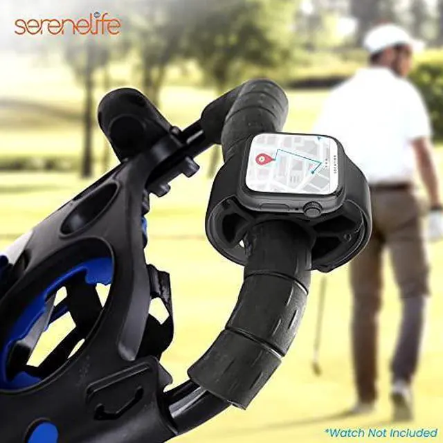 Alt view image 2 of 7 - SereneLife Golf Cart Watch Holder Mount - Universal Silicone Mount for GPS or Standard Sports Watch, Fits Golf Carts with 1-inch Handle Tubing SLGZWHD, Black