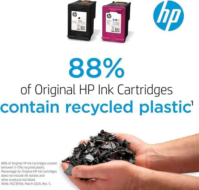 Alt view image 5 of 7 - HP 67 Black, Tri-color Ink Cartridges (3-pack) | Works with DeskJet 1255, 2700, 4100 Series, ENVY 6000, 6400 Series