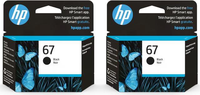 Main image of HP 67 Black Ink Cartridge (2-pack) | Works with DeskJet 1255, 2700, 4100 Series, ENVY 6000, 6400 Series