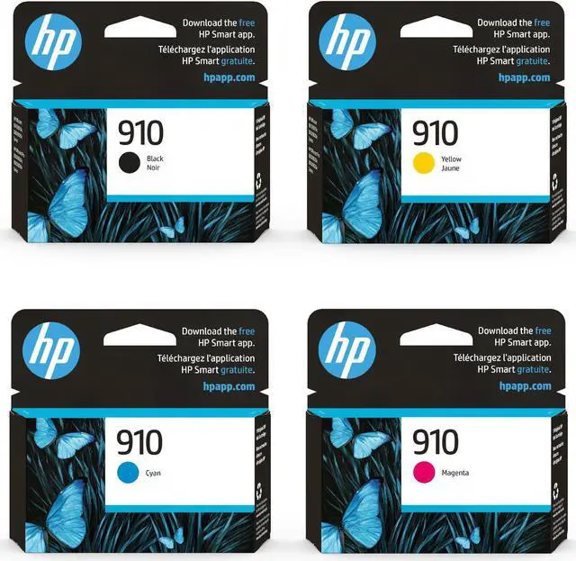 Main image of HP 910 Cyan, Magenta, Yellow, Black Ink Cartridges (4-pack) | Works with OfficeJet 8010, 8020 Series, OfficeJet Pro 8020, 8030 Series