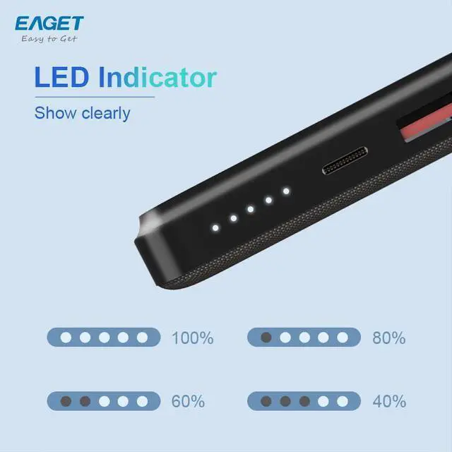 Alt view image 4 of 7 - EAGET EP06 Magnetic Power Bank, 10,000mAh Wireless Portable Charger, PD18W Fast Charging Battery Pack with USB-C for Magsafe, iPhone 16/16 Pro/15/15 Plus/15Pro/15 Pro Max, iPhone14/13/12 Series, Black