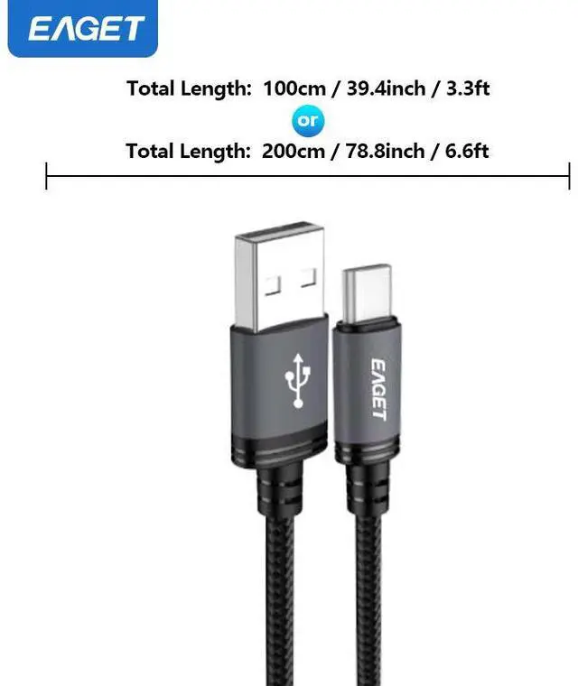 Alt view image 5 of 7 - EAGET EU404 3ft USB C Cable Superspeed USB 2.0 A to USB C Android Auto Cable, Fast Charging & Data Transfer Type C Charger Cord for iPhone 16/15 CarPlay Galaxy S24/S23/S22/S21