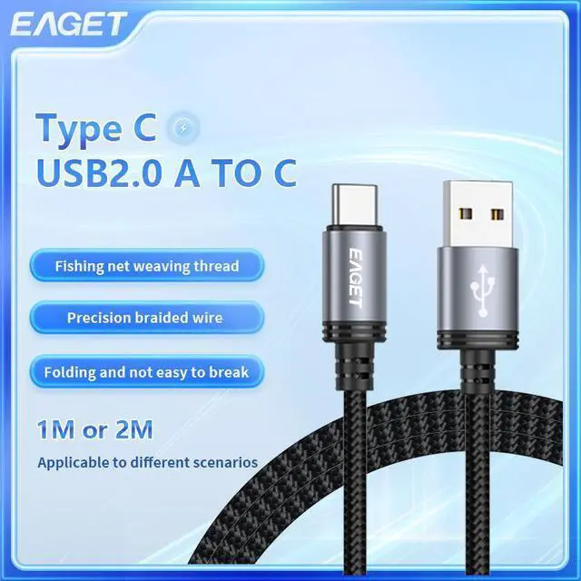 Alt view image 2 of 7 - EAGET EU404 3ft USB C Cable Superspeed USB 2.0 A to USB C Android Auto Cable, Fast Charging & Data Transfer Type C Charger Cord for iPhone 16/15 CarPlay Galaxy S24/S23/S22/S21