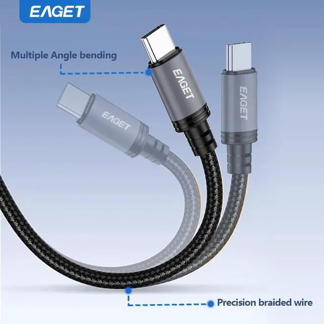 Alt view image 4 of 7 - EAGET EU404 6ft USB C Cable Superspeed USB 2.0 A to USB C Android Auto Cable, Fast Charging & Data Transfer Type C Charger Cord for iPhone 16/15 CarPlay Galaxy S24/S23/S22/S21 2m