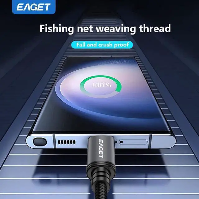 Alt view image 5 of 7 - EAGET EU404 6ft USB C Cable Superspeed USB 2.0 A to USB C Android Auto Cable, Fast Charging & Data Transfer Type C Charger Cord for iPhone 16/15 CarPlay Galaxy S24/S23/S22/S21 2m