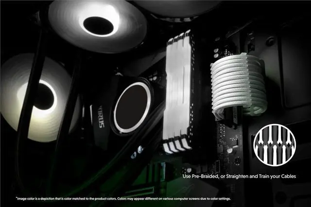 Alt view image 3 of 7 - LINKUP - AVA 30cm PSU Cable Extension Sleeved Custom Mod GPU PC Braided w/Comb Kit - Compatible with RTX3090 | 1 x 24 P (20+4) | 2 x 8 P (4+4) CPU | 3 x 8 P (6+2) GPU Set | 300mm - White