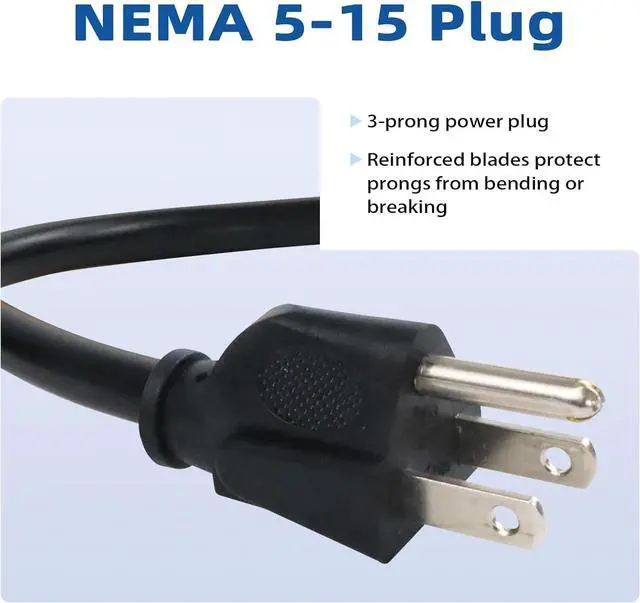 Alt view image 5 of 7 - EP 2 Pack 6 ft 14/3C SJTW Appliance and Power Tool Cord, 14 Gauge 3 Prong Heavy Duty Replacement Power Supply Cord Cable, 110V 115V 120V AC Pigtail, 15A, 1875w