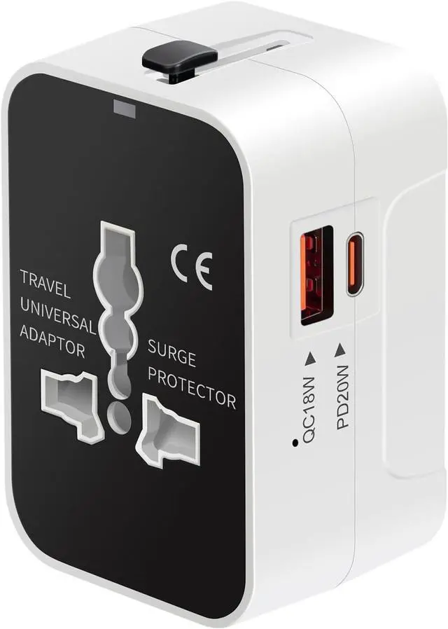 Main image of International Universal All in One Worldwide Travel Adapter Fast Charger with PD 3.0 Type C & USB-A Quick Charging Wall Charger AC Power Plug Adapter for USA EU UK AUS European Cell Phone Laptop