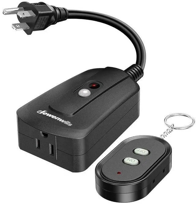 Main image of DEWENWILS Outdoor Wireless Remote Control Outlet, 15 amp Heavy Duty Weatherproof Remote Controlled Light Switch for Lights String Lights, 100 Feet Range, UL Listed