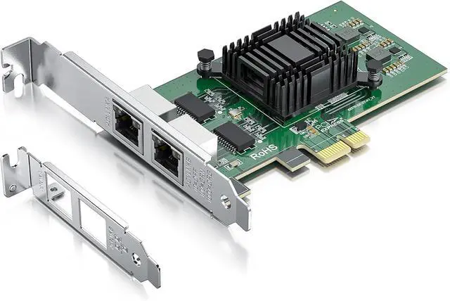 Main image of Gigabit Dual NIC with Intel 82576 Chip 1Gb Network Card Compare to Intel E1G42ET NIC 2 RJ45 Ports PCI Express 2.1 X1 Ethernet Card with Low Profile for Windows/Windows Server/Linux
