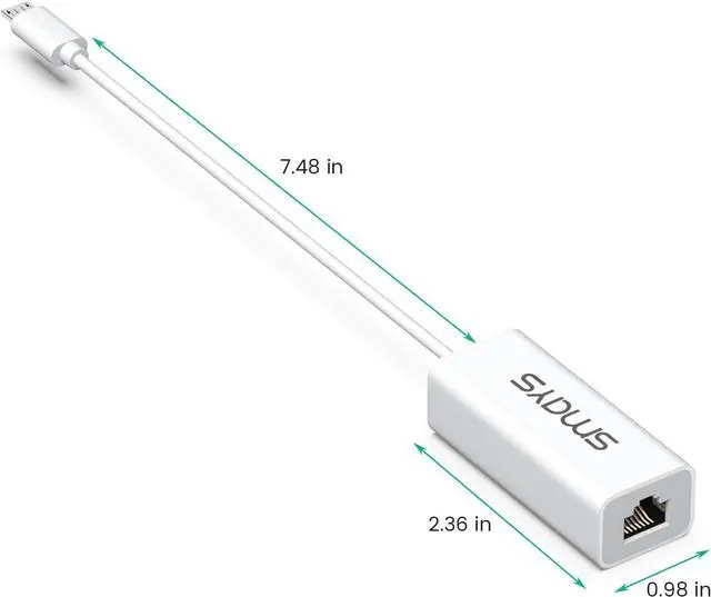 Alt view image 5 of 6 - Micro USB to Ethernet Adapter for Android Tablet Computer, Nexus Player, Dell Venue - Wired LAN Connection