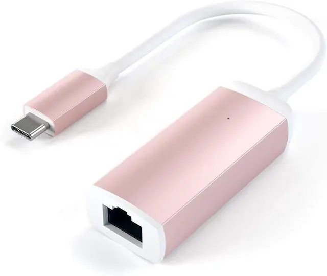Main image of Satechi USB C to Ethernet Cable, Type-C Gigabit Ethernet Adapter, Aluminum Portable Ethernet-to-USB Converter for MacBook Pro/Air, iPad Pro/Air/Mini, Windows Laptop, Compatible with Switch (Rose Gold)