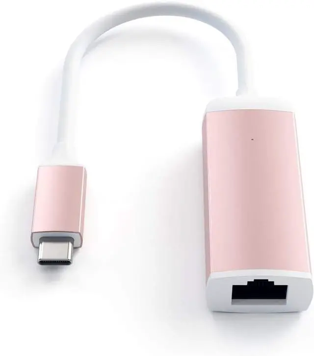 Alt view image 3 of 3 - Satechi USB C to Ethernet Cable, Type-C Gigabit Ethernet Adapter, Aluminum Portable Ethernet-to-USB Converter for MacBook Pro/Air, iPad Pro/Air/Mini, Windows Laptop, Compatible with Switch (Rose Gold)