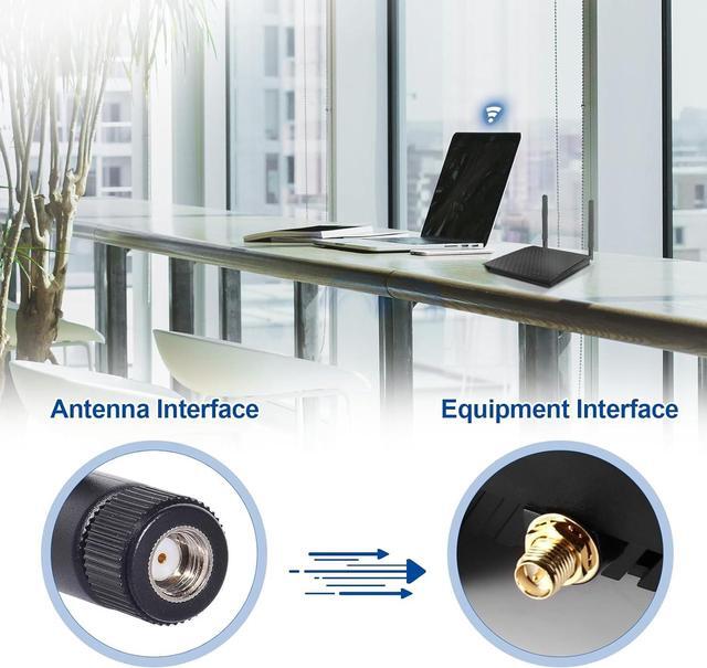 Alt view image 3 of 7 - Bingfu Dual Band WiFi 2.4GHz 5GHz 5.8GHz 8dBi MIMO RP-SMA Male Antenna (4-Pack) for WiFi Router Wireless Network Card USB Adapter Security IP Camera Video Surveillance Monitor