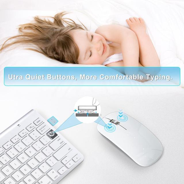 Alt view image 6 of 7 - Wireless Keyboard and Mouse for Mac Bluetooth USB C Compatible with Apple MacBook Air Pro iMac Ipad and Windows Laptops Android Tablets
