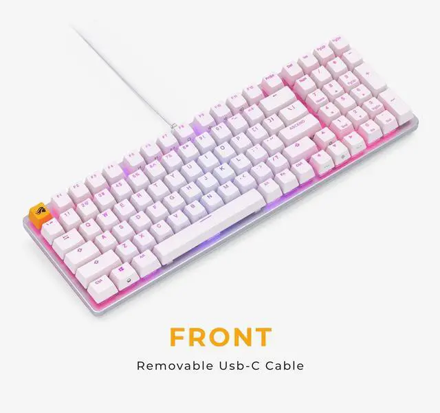Alt view image 7 of 7 - Glorious GMMK 2 Small Gaming Keyboard Base- Barebones Kit- TKL Hot Swappable DIY White Mechanical Keyboard - Wired, RGB Backlit,- PC Setup Accessories- 65%, White