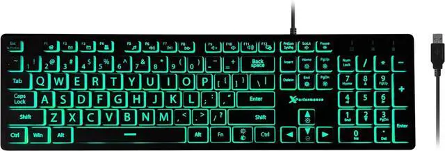 Main image of Large Print Backlit Keyboard Wired  Easy-to-See Light Up Keys for Seniors, Elderly, and Kids  USB Illuminated Keyboard with 7 Backlight Colors, Oversized Letters for Effortless Typing