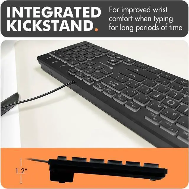 Alt view image 5 of 7 - Large Print Backlit Keyboard Wired  Easy-to-See Light Up Keys for Seniors, Elderly, and Kids  USB Illuminated Keyboard with 7 Backlight Colors, Oversized Letters for Effortless Typing