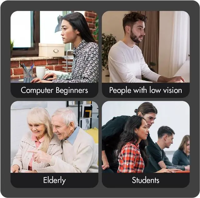 Alt view image 7 of 7 - Large Print Backlit Keyboard Wired  Easy-to-See Light Up Keys for Seniors, Elderly, and Kids  USB Illuminated Keyboard with 7 Backlight Colors, Oversized Letters for Effortless Typing