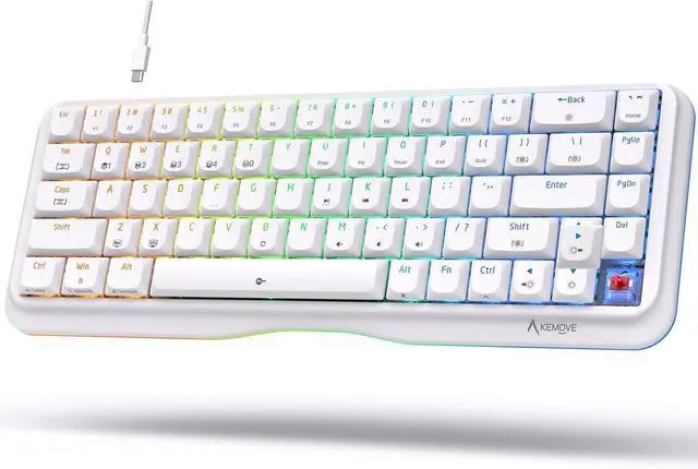Main image of KEMOVE K68se Gaming Mechanical Keyboard,60 Percent RGB Keyboard with Red Linear Switch,White