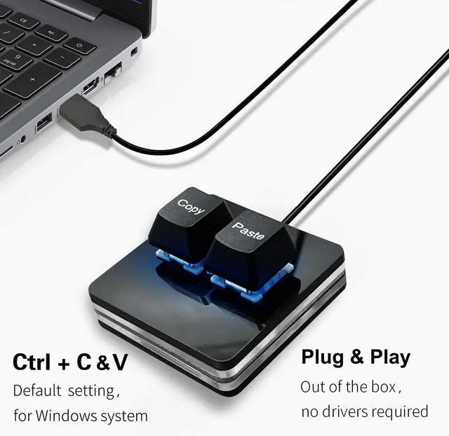 Alt view image 3 of 6 - Copy and Paste 2-Key Keyboard SAYO OSU Keypad Hotswap One Handed Mechanical Gaming Keyboard Cherry Switch RGB Backlit Mini USB Keypad for macros or Rhythm Games