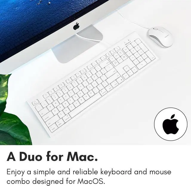 Alt view image 2 of 7 - Macally Full Size USB Keyboard and Optical USB Mouse Combo for Mac