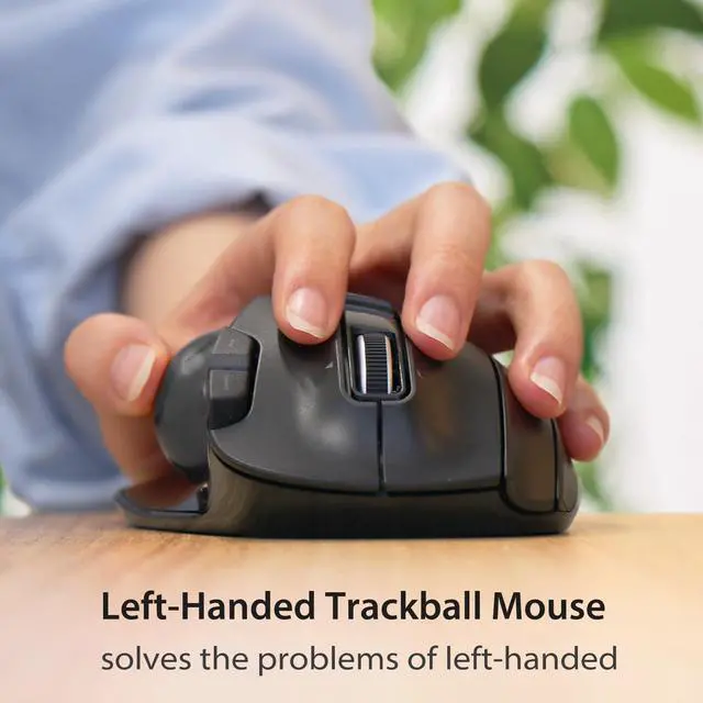 Alt view image 2 of 7 - ELECOM EX-G Left Handed Trackball Mouse, 2.4 GHz USB Wireless, Ergonomic, Thumb Control, Tracking Roller Ball, 6 Programmable Buttons, Tilt Scroll
