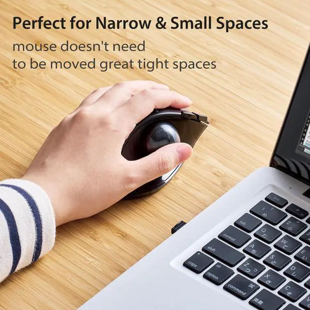 Alt view image 6 of 7 - ELECOM EX-G Left Handed Trackball Mouse, 2.4 GHz USB Wireless, Ergonomic, Thumb Control, Tracking Roller Ball, 6 Programmable Buttons, Tilt Scroll