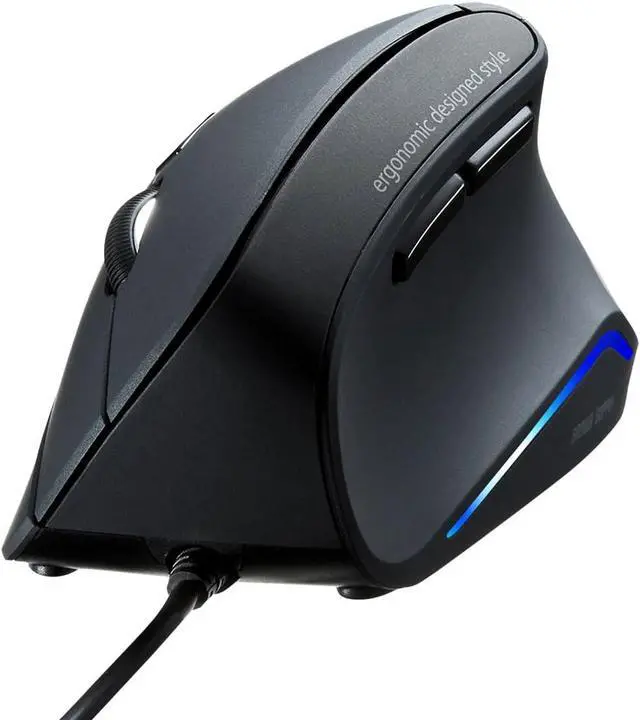 Main image of SANWA Wired Ergonomic Mouse, Optical Vertical Computer Mice, Reduce Wrist Strain, (1000/1600 Adjustable DPI, 6 Buttons) Compatible with MacBook, Laptop, Desktop, Windows, Mac OS for Office & Gaming