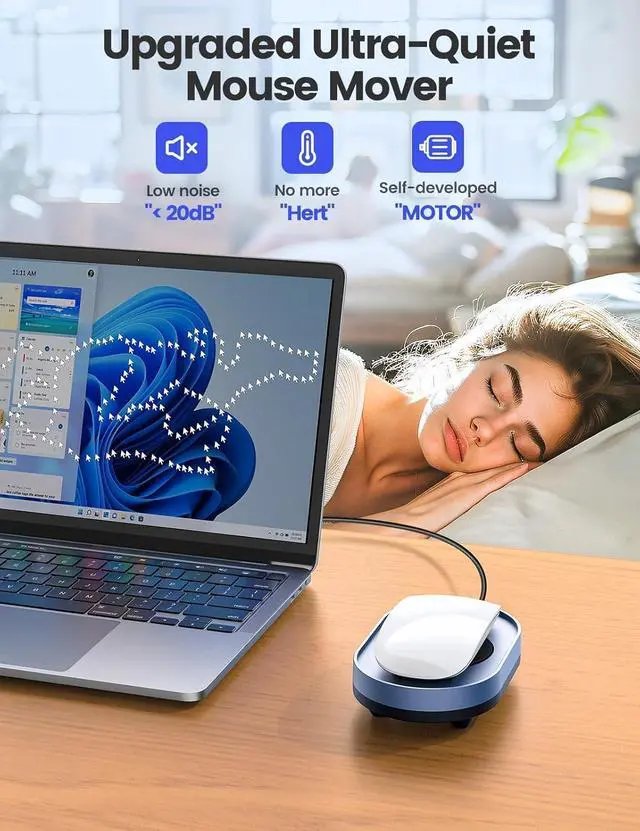 Alt view image 6 of 7 - Vaydeer Undetectable Mouse Mover, M4 Mouse Jiggler Device with ON/Off Switch, Driver-Free Shaker Wiggler Mouse Movement Simulation for Computer Awakening, Gift Ideal for Men/Women