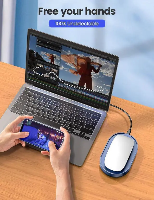 Alt view image 7 of 7 - Vaydeer Undetectable Mouse Mover, M4 Mouse Jiggler Device with ON/Off Switch, Driver-Free Shaker Wiggler Mouse Movement Simulation for Computer Awakening, Gift Ideal for Men/Women