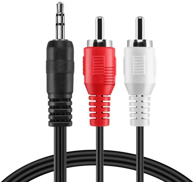 Alt view image 6 of 6 - TNP RCA to Aux Cable (30 FT) - Male to Male 2 RCA to 3.5mm Adapter Connector Wire Cord - 2RCA Red and White Audio Cable to AUX Auxiliary Headphone Jack Plug Y Splitter Converter