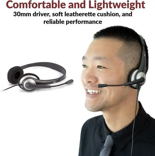 Alt view image 2 of 6 - Cyber Acoustics Stereo Headset (AC-204), 3.5mm Stereo & Y-Adapter, Home, K12 School Classroom and Education