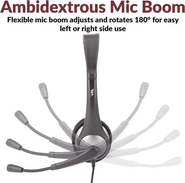 Alt view image 5 of 6 - Cyber Acoustics Stereo Headset (AC-204), 3.5mm Stereo & Y-Adapter, Home, K12 School Classroom and Education