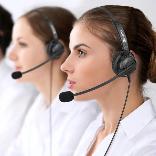 Alt view image 6 of 6 - Phone Headset 2.5mm with Noise Canceling Mic & Volume Control Ultra Comfort Telephone Headset for Panasonic Vtech AT&T Uniden Gigaset Cisco RCA Grandstream Cordless Landline Office Phones