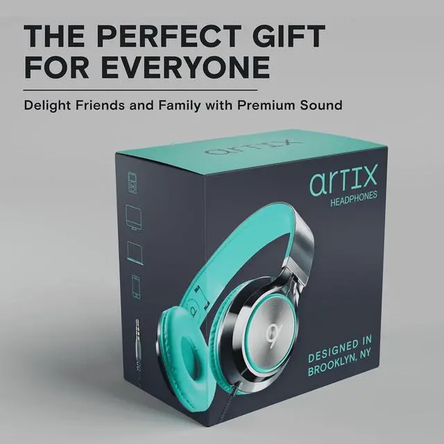 Alt view image 7 of 7 - ARTIX CL750 Wired Headphones with Mic & Volume Control  Noise Isolating On-Ear Headphones for Computer and Laptop Wired, Plug in Corded Headphone Over Ear with Wire (Foldable, Aux Jack 3.5mm)