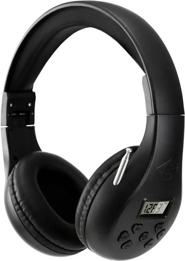 Main image of Portable Personal FM Radio Headphones with Best Reception, Walkman Wireless Headset FM Radio Ear Muffs for Walking, Jogging Powered by 2 AA Batteries(Not Included) -Black