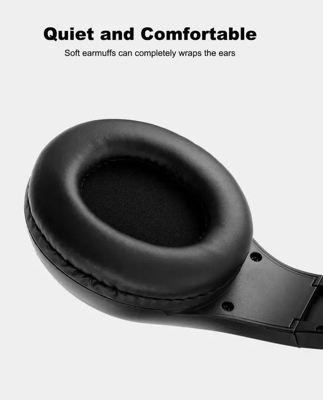 Alt view image 6 of 7 - Portable Personal FM Radio Headphones with Best Reception, Walkman Wireless Headset FM Radio Ear Muffs for Walking, Jogging Powered by 2 AA Batteries(Not Included) -Black