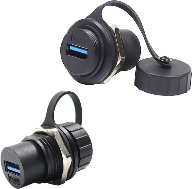 Main image of PENGLIN 2PCS Waterproof USB 3.0 Panel Mount Coupler, IP67 USB Pass Through Connector, Female to Female Bulkhead Extension Adapter