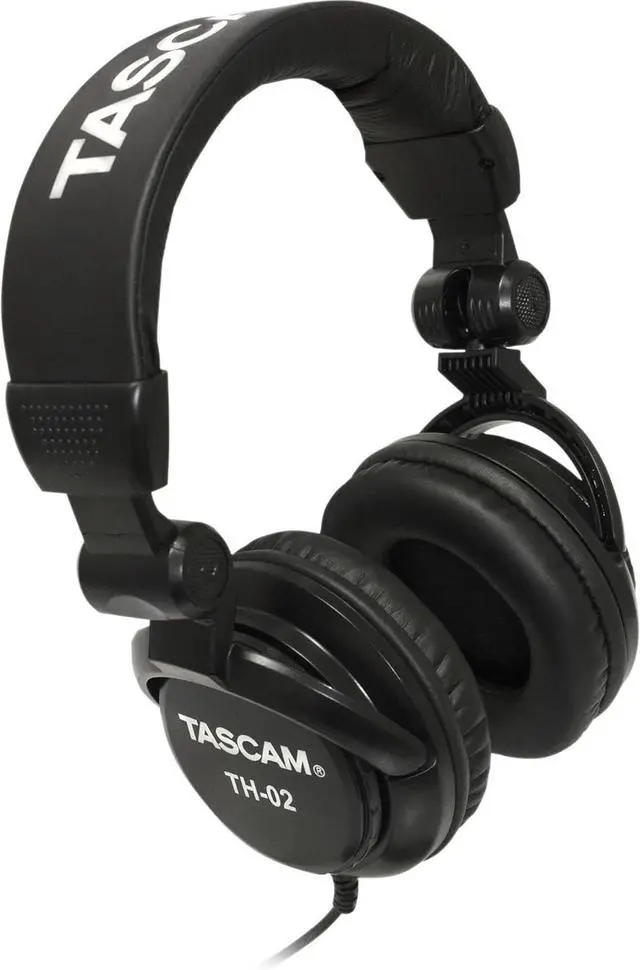 Main image of TASCAM TH-02 Professional Studio Monitor Headphones, Wired, Over Ear  for Recording, Podcast, DJ, Music and Guitar, with 1/4 Inch Jack Adapter