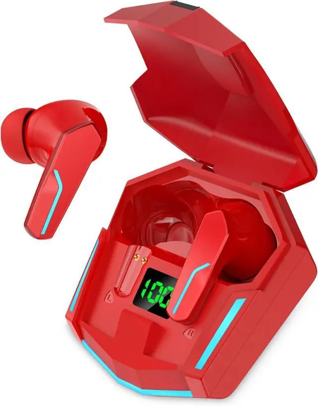Main image of MyJoy Cool Wireless Earbuds, Wireless Gaming Earbuds, Bluetooth Gaming Earbuds, Noise Cancelling Ear Buds, Wireless Noise Cancelling Earbuds, Red
